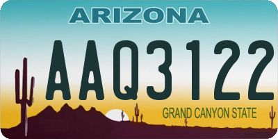 AZ license plate AAQ3122