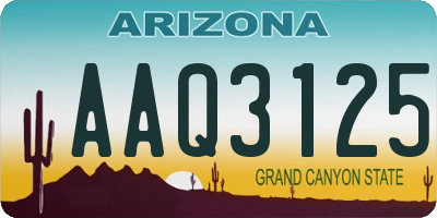 AZ license plate AAQ3125
