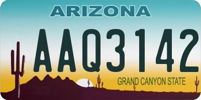 AZ license plate AAQ3142