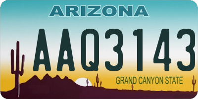 AZ license plate AAQ3143