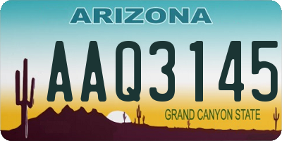 AZ license plate AAQ3145