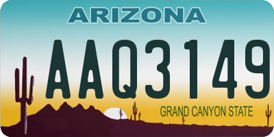 AZ license plate AAQ3149