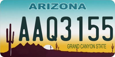 AZ license plate AAQ3155