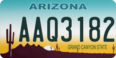 AZ license plate AAQ3182
