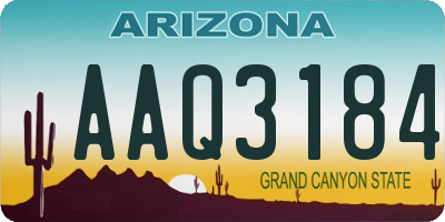 AZ license plate AAQ3184