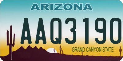 AZ license plate AAQ3190