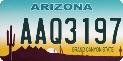 AZ license plate AAQ3197