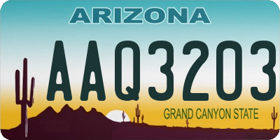 AZ license plate AAQ3203
