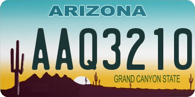 AZ license plate AAQ3210