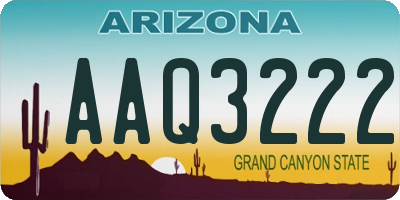 AZ license plate AAQ3222
