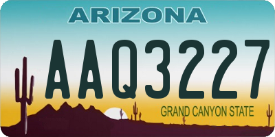 AZ license plate AAQ3227