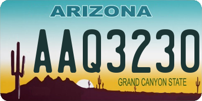 AZ license plate AAQ3230