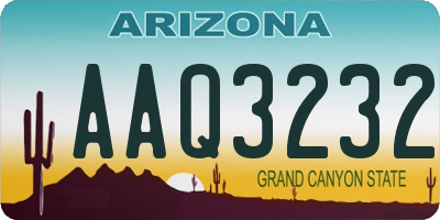 AZ license plate AAQ3232