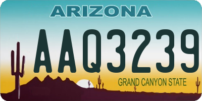 AZ license plate AAQ3239