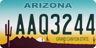 AZ license plate AAQ3244