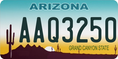 AZ license plate AAQ3250