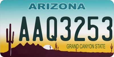 AZ license plate AAQ3253