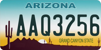 AZ license plate AAQ3256