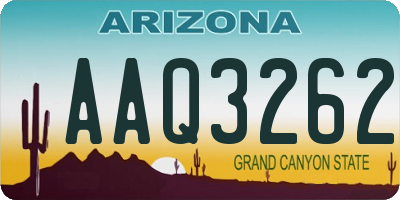 AZ license plate AAQ3262