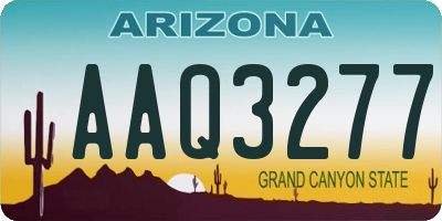 AZ license plate AAQ3277