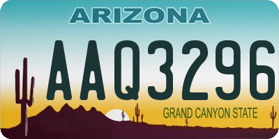 AZ license plate AAQ3296