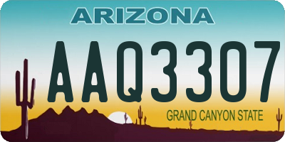 AZ license plate AAQ3307