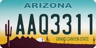 AZ license plate AAQ3311