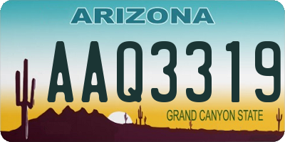AZ license plate AAQ3319