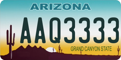 AZ license plate AAQ3333