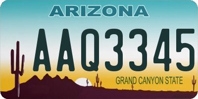 AZ license plate AAQ3345