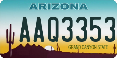 AZ license plate AAQ3353