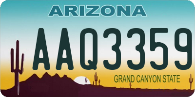 AZ license plate AAQ3359