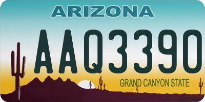 AZ license plate AAQ3390