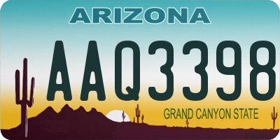 AZ license plate AAQ3398