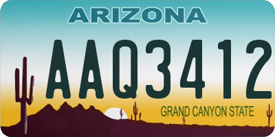 AZ license plate AAQ3412