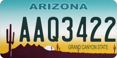 AZ license plate AAQ3422