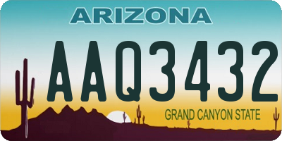 AZ license plate AAQ3432