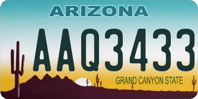 AZ license plate AAQ3433