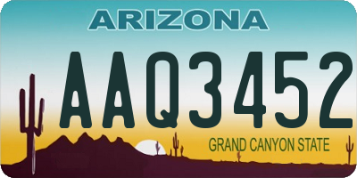 AZ license plate AAQ3452