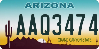 AZ license plate AAQ3474