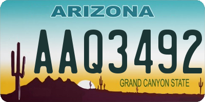 AZ license plate AAQ3492