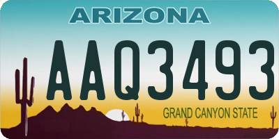 AZ license plate AAQ3493