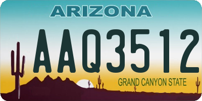 AZ license plate AAQ3512