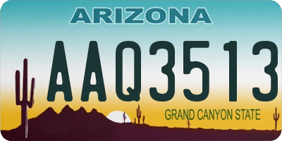 AZ license plate AAQ3513