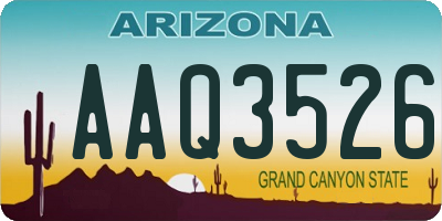AZ license plate AAQ3526