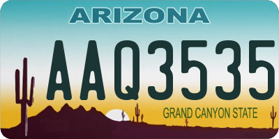 AZ license plate AAQ3535