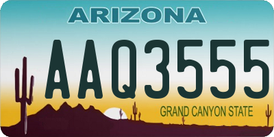 AZ license plate AAQ3555