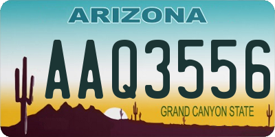 AZ license plate AAQ3556