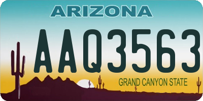 AZ license plate AAQ3563