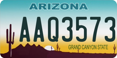 AZ license plate AAQ3573
